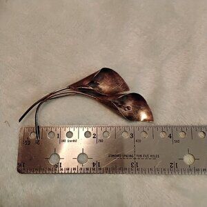 Estate vintage Stuart Nye marked sterling calla lily brooch pin